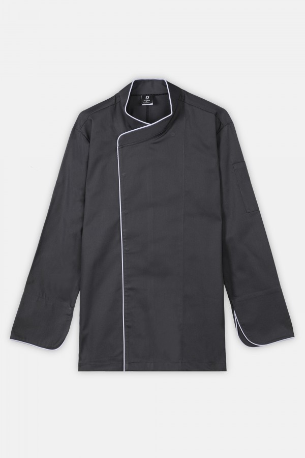 Chef Jacket Long Sleeve Double Breasted Contrasted Detailed Poly Cotton Twill Weave 200 GSM